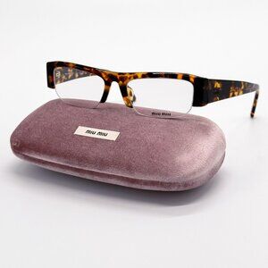 NEW MIU MIU EYEGLASSES MUB07S 14L08N HAVANA WOMEN MU B07S SMU B07